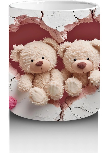 Kalpli Çatlakta Oturan Sevimli Ayıcıklar – Baskılı Kahve Kupası modelleri