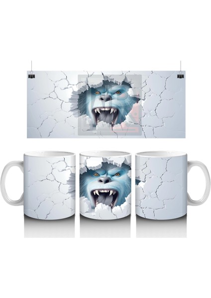 Çatlak Duvardan Bakan Vampir Yüz – Baskılı Kahve Kupası