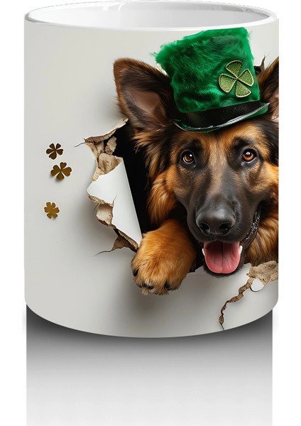 Şans Getiren Şapkalı Corgi Köpek - Baskılı Kahve Kupası modelleri