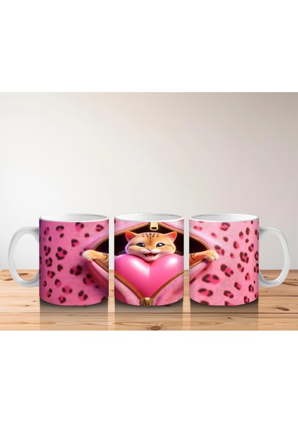 Kalp Desenli Battaniyeye Sarılmış Sevimli Kediler – Baskılı Kahve Kupası indirimleri