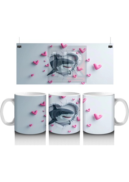 Pembe Kalpler Arasında Bakan Sevimli Yunus – Baskılı Kahve Kupası