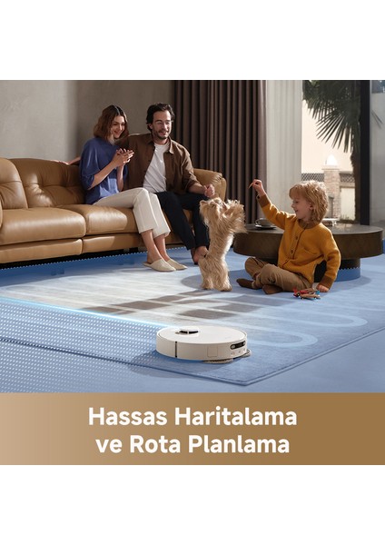 L40 Ultra CE Robot Süpürge Beyaz, 13,000PA Emiş Gücü, Özel Halı Temizliği Stratejisi Gücü, Duoscrub™ Paspaslama Sistemi