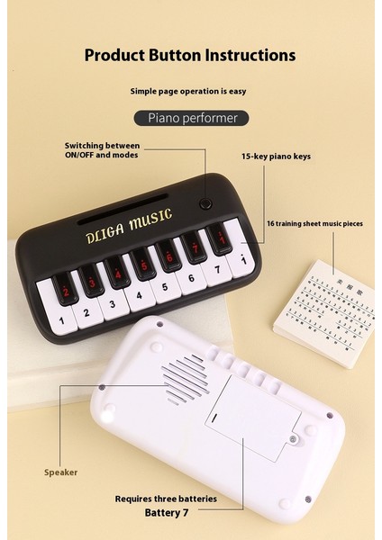 Çocuk Acemi Cep Mini Piyano Çalınabilir Müzik Çok Fonksiyonlu Tuşlar Müzik Aleti Oyuncaklar (Yurt Dışından) indirimleri