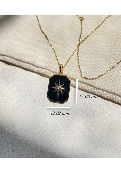 14 Ayar Altın Taşlı Kuzey Yıldızı Kolye