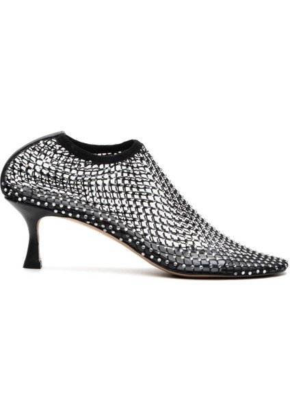Woven Siyah/gümüş Tekstil Kadın Stiletto & Abiye