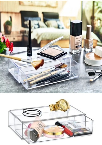 Şeffaf Küçük Çekmeceli Takı ve Makyaj Düzenleyici Organizer ELS522 fiyatları