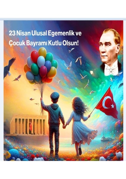 23 Nisan Ulusal Egemenlik ve Çocuk Bayramı,okul Etkinlik,kumaş Pano 150X200