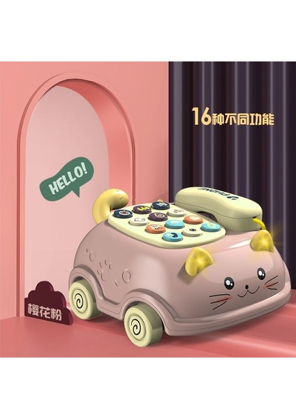 Çocuk Kedi Telefon Eğitici Çok Fonksiyonlu Çince-Ingilizce Iki Dilli Erken Eğitim Oyuncak (Yurt Dışından)