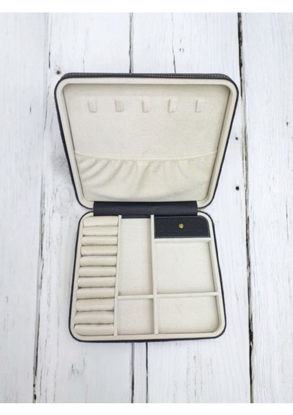 Büyük Boy Takı Düzenleyici Ahşap Saklama Kutusu Siyah 27×24 modelleri