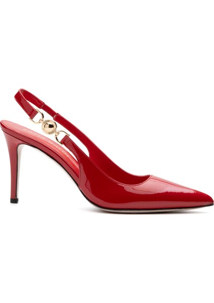 Klaun Kırmızı Rugan Kadın Stiletto & Abiye