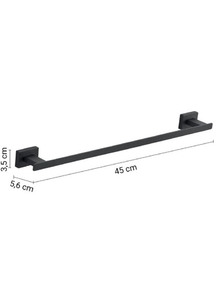 Atena Havluluk, Uzun, 45 cm - Mat Siyah modelleri