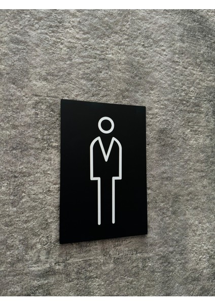 Mat Siyah Pleksi Erkek Wc Yönlendirme Levhası modelleri