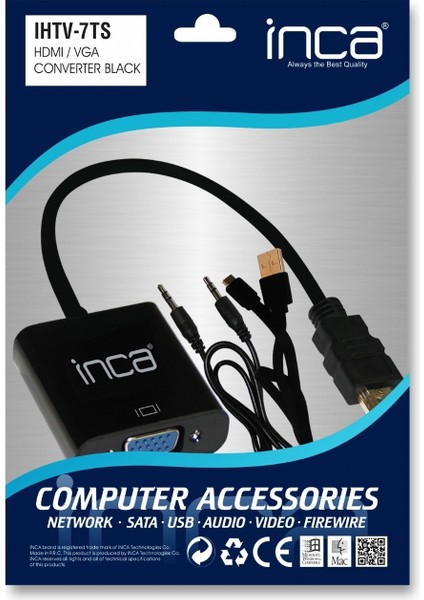 Ihtv-7ts HDMI To VGA Jakli (Ses Kablosu Dahil) Siyah fırsatları