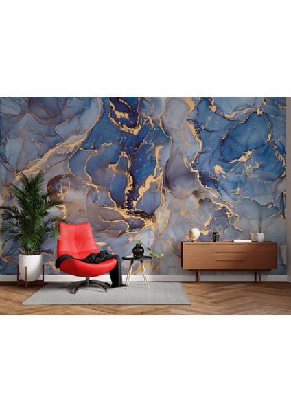 Mavi Mermer Desenli Duvar Kağıdı Modern Minimalist Tarzı Duvar Resmi Oturma Odası Duvar Posteri” indirimleri