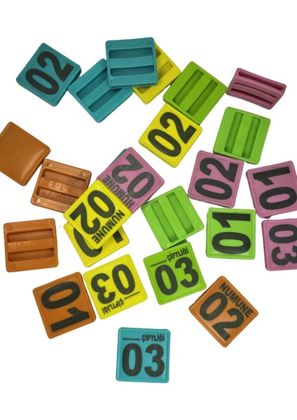 500 Adet Turkuaz Büyükbaş ve Küçükbaş Kemer Numaratörü