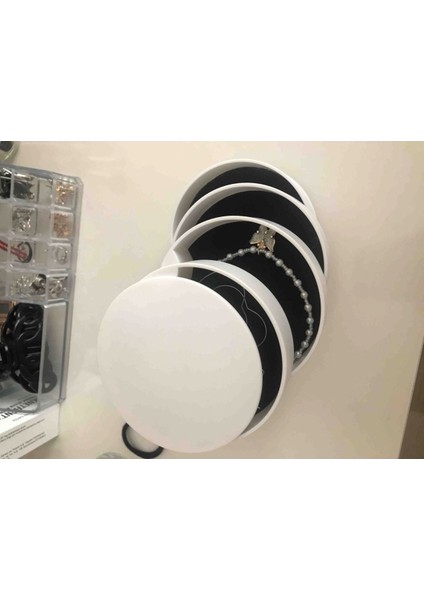 4 Katlı Dönebilen Silindir Takı ve Makyaj Organizer Kutusu Beyaz fırsatları