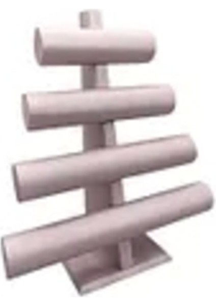 Pembe Deri Kumaş Bilezik Sergileme, 38X33 Cm, 4'lü T Model, Şık ve Kullanışlı modelleri