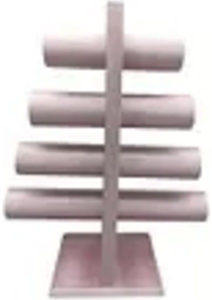 Pembe Deri Kumaş Bilezik Sergileme, 38X33 Cm, 4'lü T Model, Şık ve Kullanışlı fırsatları