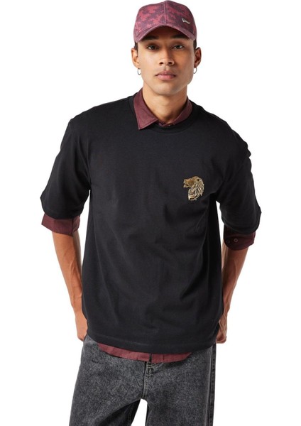 Galatasaray Aslan Logolu Erkek Basic T-Shirt - E251229