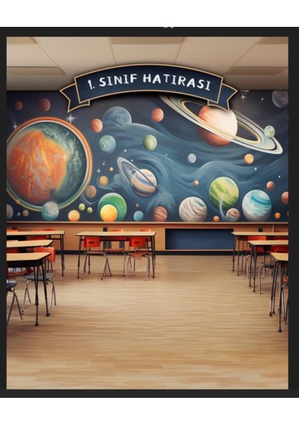 1. Sınıfı Bitirdik,panosu,okul Etkinlik,kumaş Pano 150X200