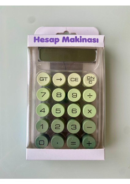 Şeffaf Gövde Renkli Hesap Makinesi Şirin Yuvarlak Tuşlu Retro Hesap Makinesi