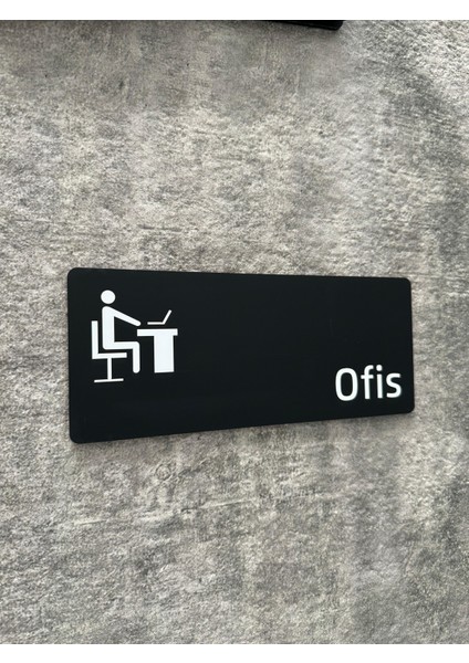 Mat Siyah Pleksi Ofis Yönlendirme Levhası
