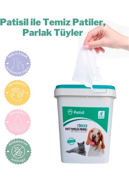 Kedi Köpek Için Hijyenik Tüy ve Pati Temizleme Islak Kova + Yedek Mendil 800 Adet Eko fiyatları