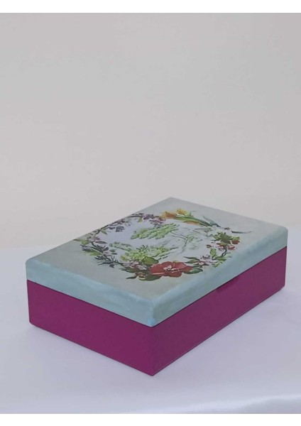 Erguvan Ahşap Dekoratif Kutu, Yılbaşı ve Hediyelik Takı Aksesuar Saklama 22,5X16,5X7,5 cm fiyatları