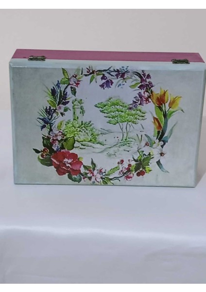 Erguvan Ahşap Dekoratif Kutu, Yılbaşı ve Hediyelik Takı Aksesuar Saklama 22,5X16,5X7,5 cm modelleri