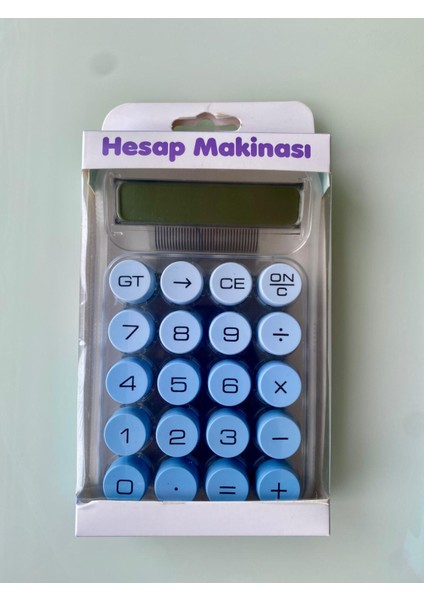 Şeffaf Gövde Renkli Hesap Makinesi Şirin Yuvarlak Tuşlu Retro Hesap Makinesi