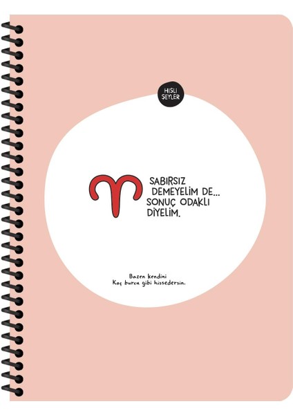Burçlar Serisi 16,5X22,5 Kareli Spiralli Stickerli Defter - Sabırsız Demeyelim De Sonuç Odaklı Diyelim
