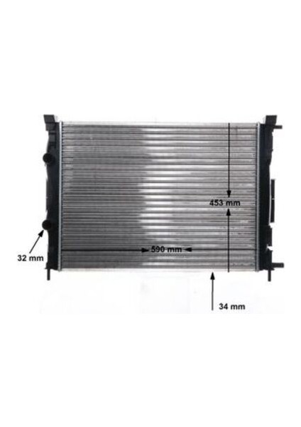 Mahle-Knecht-Behr CR41000S Motor Radyatoru Megane Iı Scenıc 1.5dcı 1.4 1.6 2.0 16V 590×455×26 1 Sıra Alb Sıstem