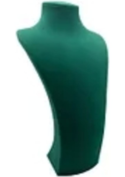 Yeşil Süet Takı Sergileme Mankeni, 40X20 Cm, Şeffaf Detaylı ve Şık Tasarım fırsatları