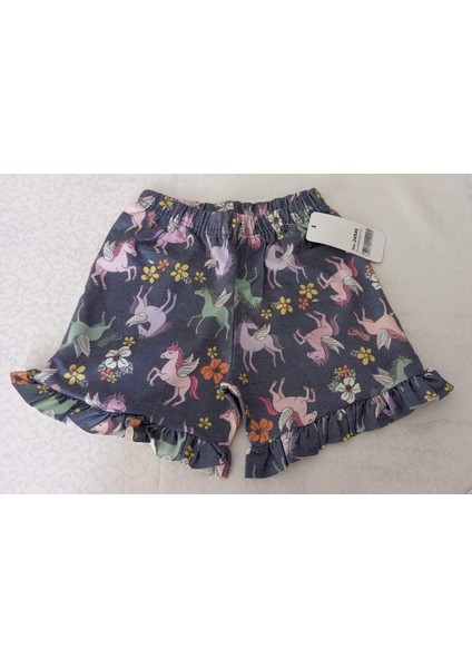 Unıcorn Kız Çocuk Yazlık Fırfırlı Rahat Pamuklu Şort