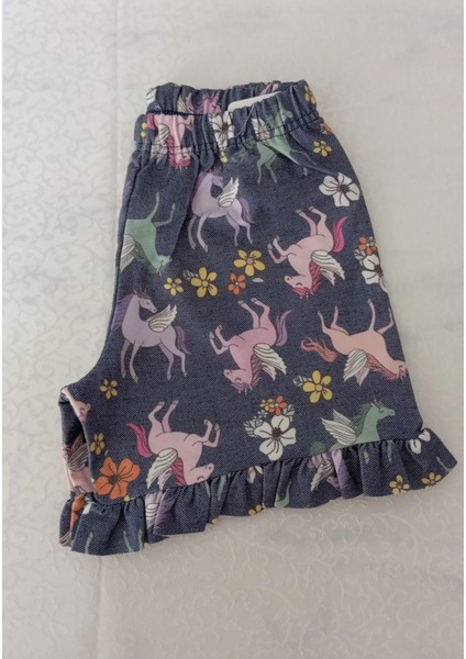 Unıcorn Kız Çocuk Yazlık Fırfırlı Rahat Pamuklu Şort modelleri