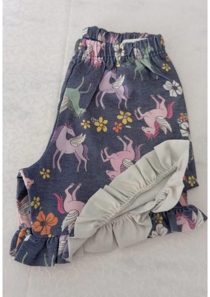 Unıcorn Kız Çocuk Yazlık Fırfırlı Rahat Pamuklu Şort fırsatları