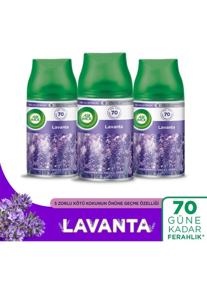 Oda Kokusu Freshmatic Makine Yedek Spreyi Lavanta 3X250ML