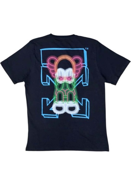 Erkek Yuvarlak Yakalı Yazılı Baskılı Kısa Kollu Siyah Tişört Ety-Wht fiyatları