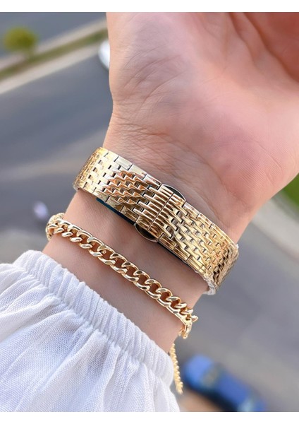 Çelik Kordon 2 Yıl Garantili 30 mt Suya Dayanıklı Kadın Kol Saati+Bileklik HM.B24513S.3 modelleri