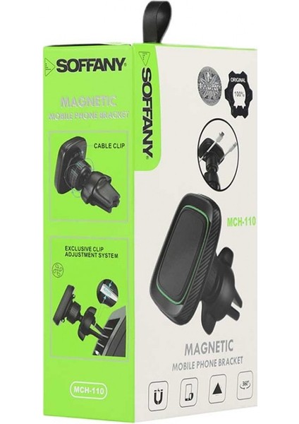 Soffany Manyetik Araç Içi Telefon Tutucu + 2 Adet Manyetik Plaka (Tüm Cihazlarla Uyumlu Araç Tutacağı)