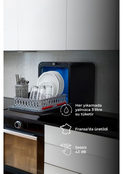 Tezgahüstü Mini Bulaşık Makinesi Karbeyaz