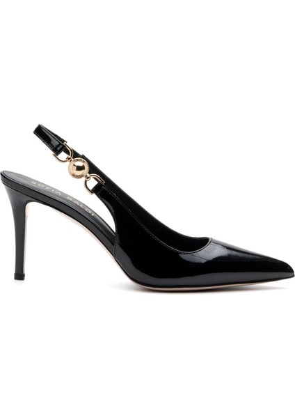 Klaun Siyah Rugan Kadın Stiletto & Abiye