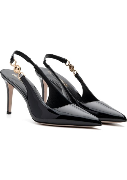 Klaun Siyah Rugan Kadın Stiletto & Abiye modelleri