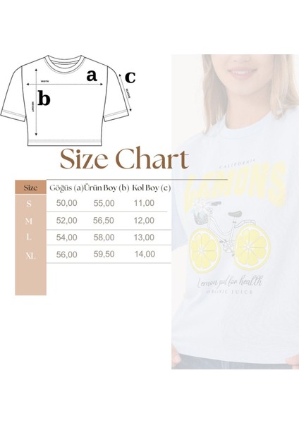 Kadın Beyaz Oversize California Lemons Baskılı Tişört