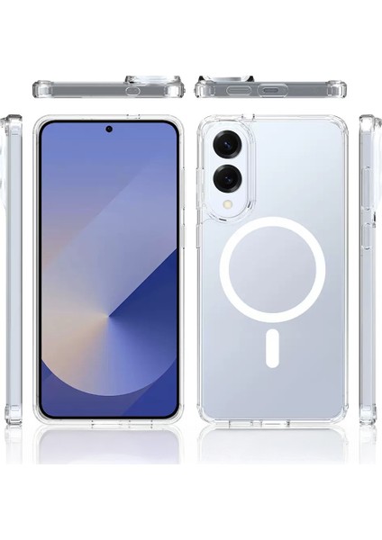 Galaxy S25 Edge Kılıf M-Safe Şarj Özellikli Şeffaf Sert Pc Nvg Embos Kapak - Şeffaf modelleri