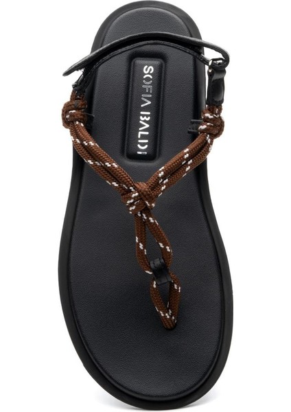 Rope Kahve Tekstil Kadın Düz Sandalet fırsatları