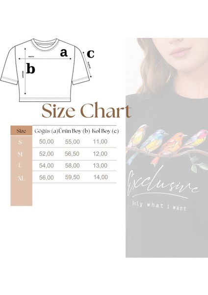 Kadın Siyah Exclusive Only What I Want Kuş Baskılı Oversize Tişört