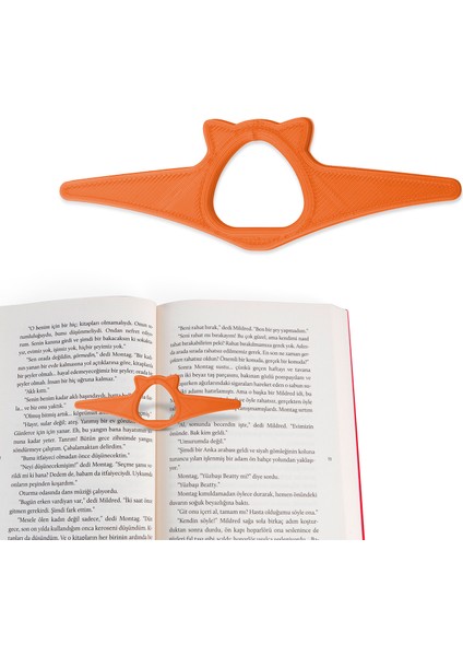Kitap Okuma Yüzüğü Kedi Modelli – Turuncu