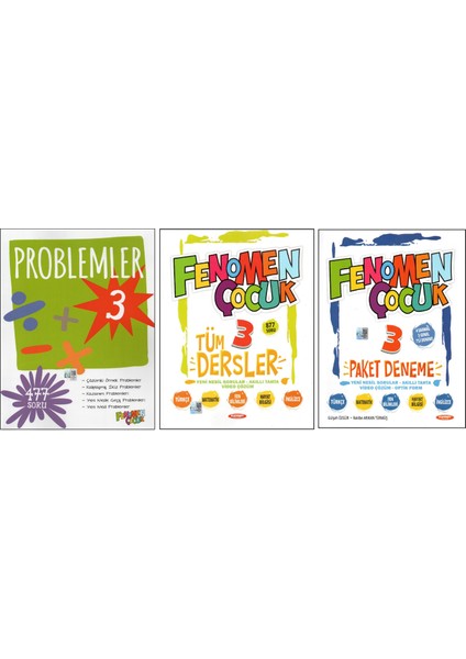 Fenomen 3. Sınıf Problemler+Kurmay Tüm Dersler+Paket Deneme (3 Kitap)