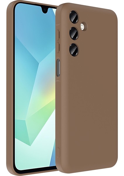 Galaxy A16 Kılıf Kamera Korumalı Kartlık Hazneli Alt Vitra Kapak - Kahverengi